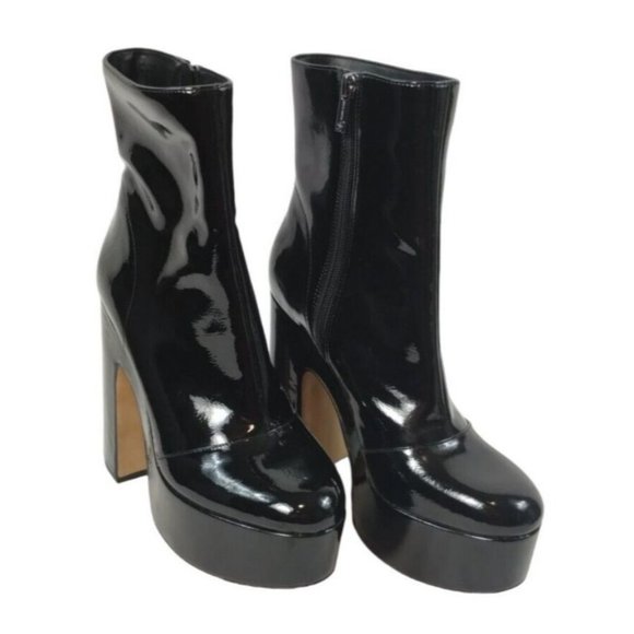 Jessica Simpson Womens 7.5 Madlaina Patent Bootie Platform Boot Pumps New - Picture 3 of 12